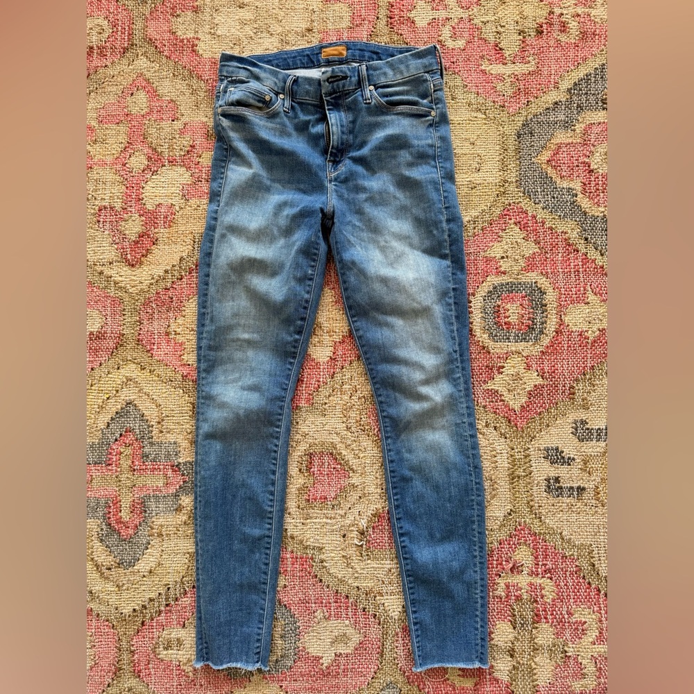 MOTHER Looker Ankle Fray Birds of Paradise size 28